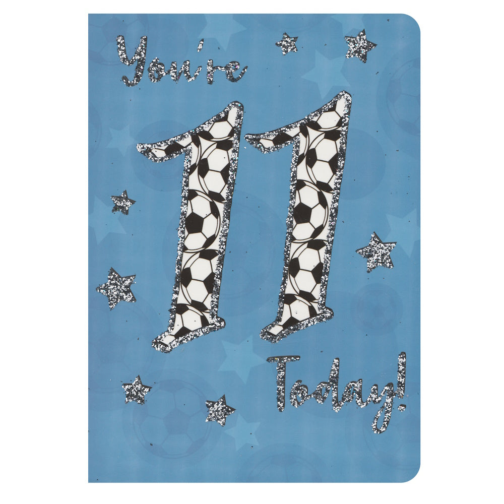 Front of this 11th birthday card features the text 'You're 11 Today', surrounded by stars.