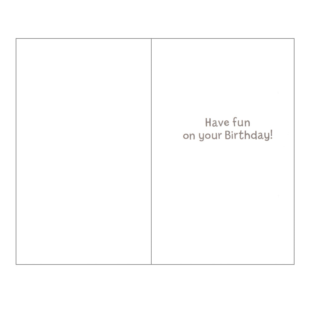 Front of this 5th birthday card features an illustration of jungle animals with the text '5 today! Enjoy yourself'.