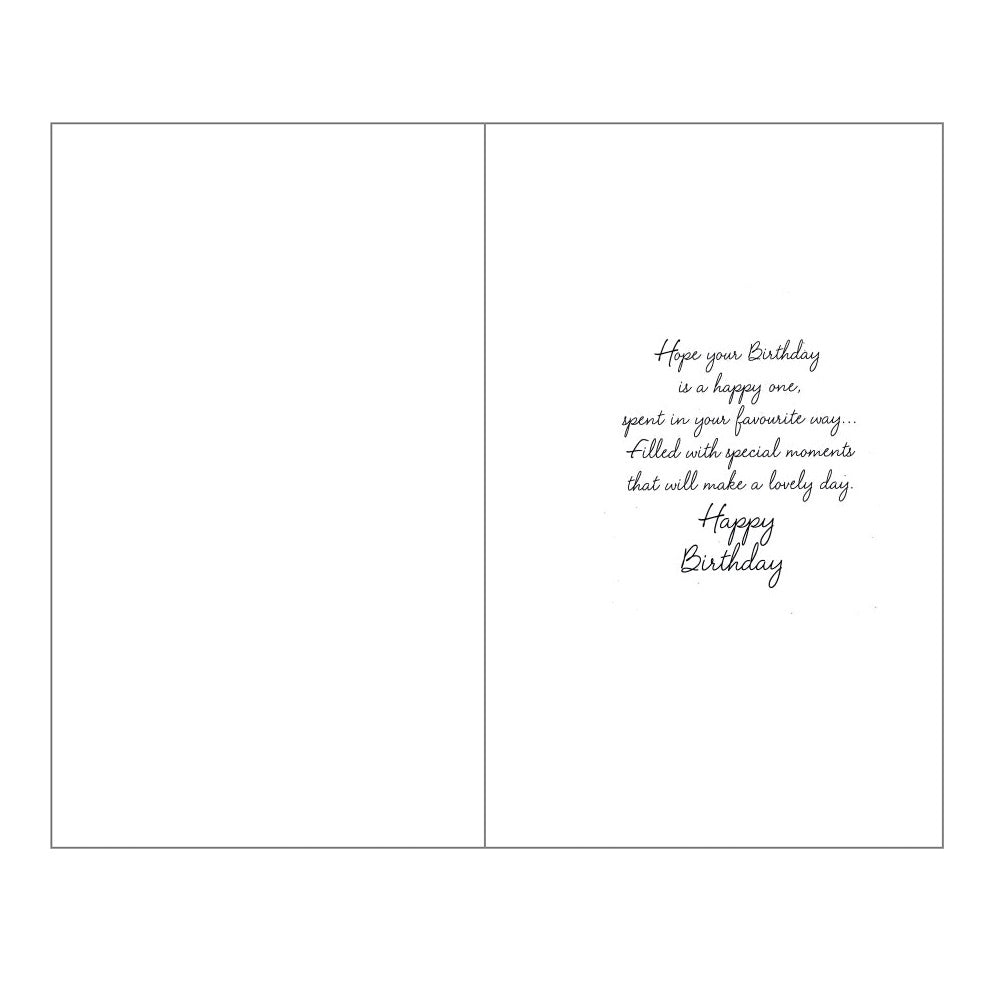 Front of this 65th birthday card features an illustration of a garden gazebo, paired with a message.