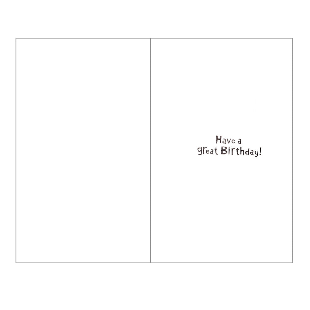 Front of this 7th birthday card features an illustration of a boy on a zip line, paired with a message.