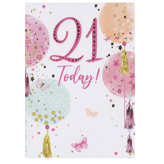 Birthday Card Age 21 Circles