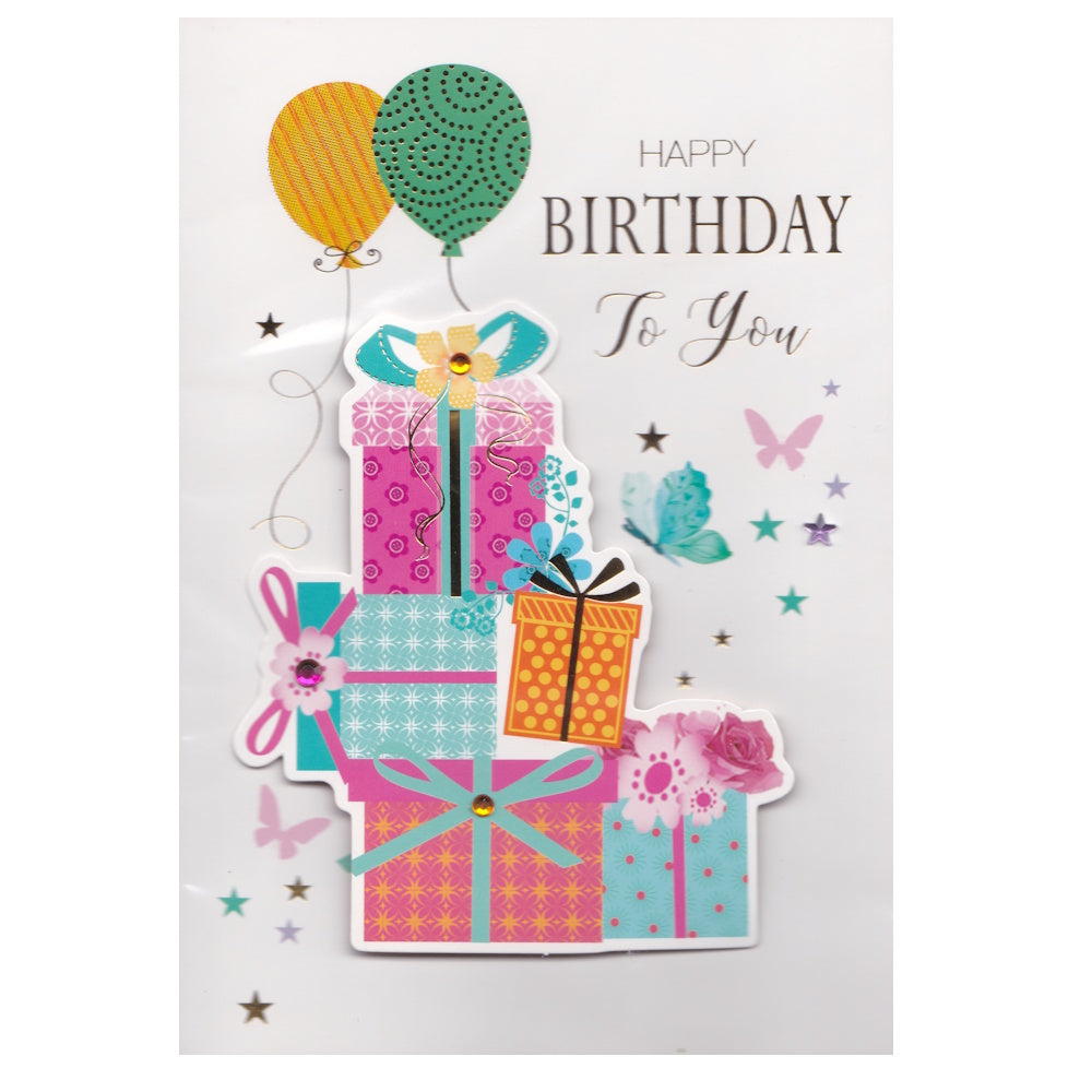 Birthday Card Balloons Butterfly Gift