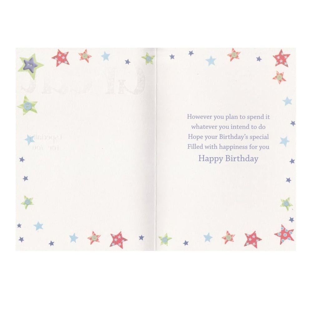 Front of this card features an illustration of a dog with gifts with the text 'Have A Great Birthday Especially For You'.