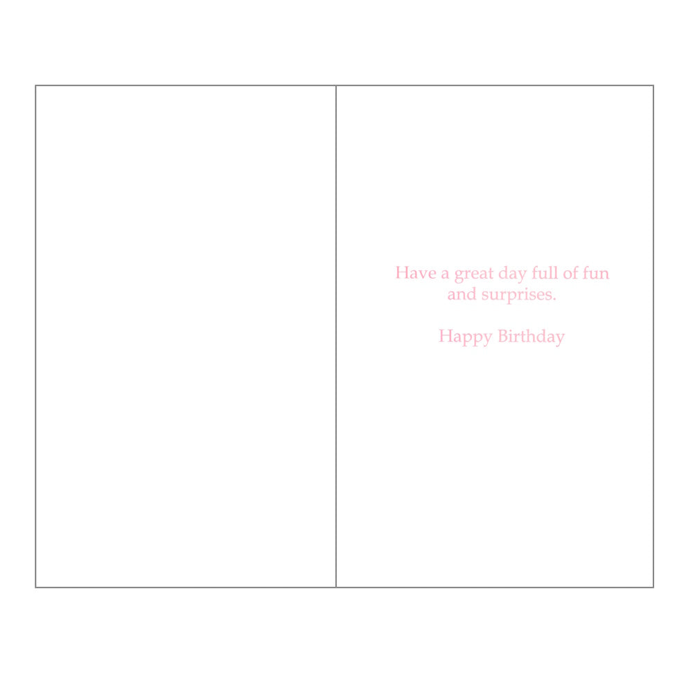 Birthday Card Pink Dinosaur