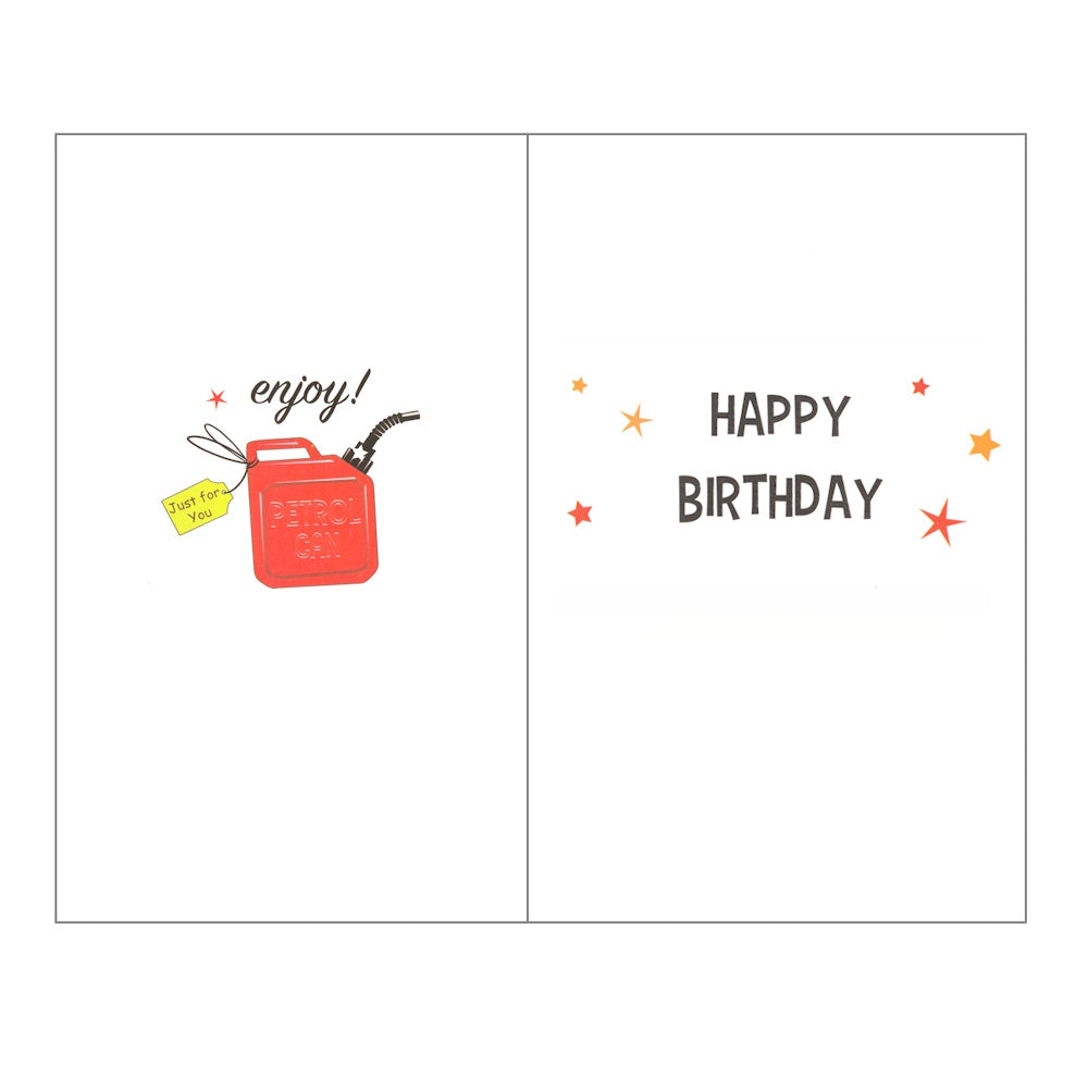 Front of this joke birthday card features the text ' HAPPY BIRTHDAY' 'I THOUGHT I'D GET YOU SOMETHING REALLY REALLY REALLY expensive...'.