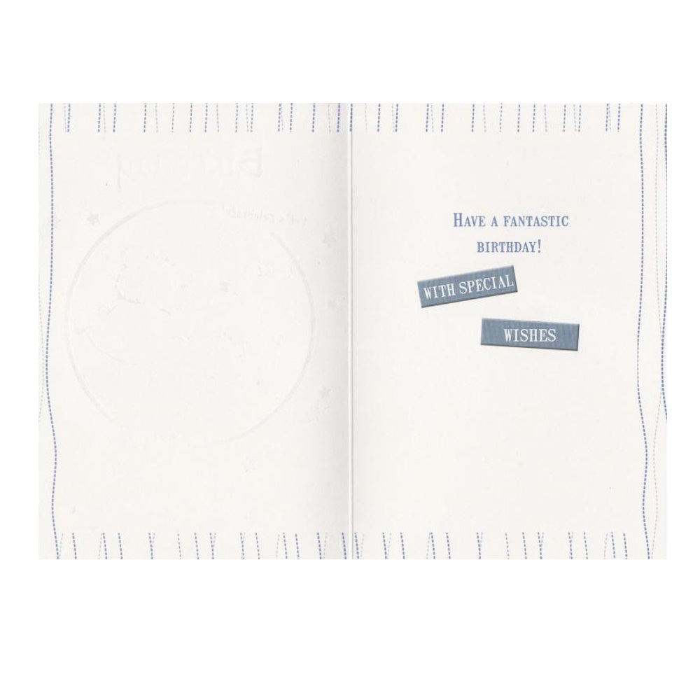 Front of this birthday card features an Illustration of a bear and a mouse, with the bear playing snooker and the text 'Have A Wonderful Birthday'.