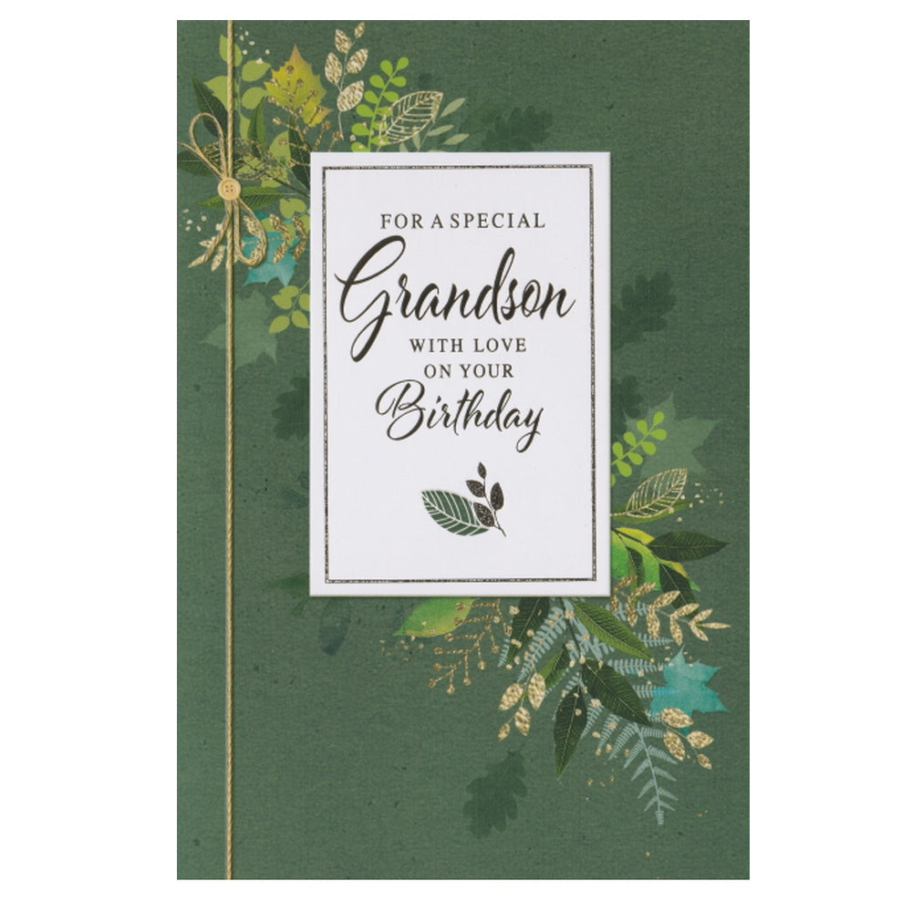 Birthday Card Grandson Leaves