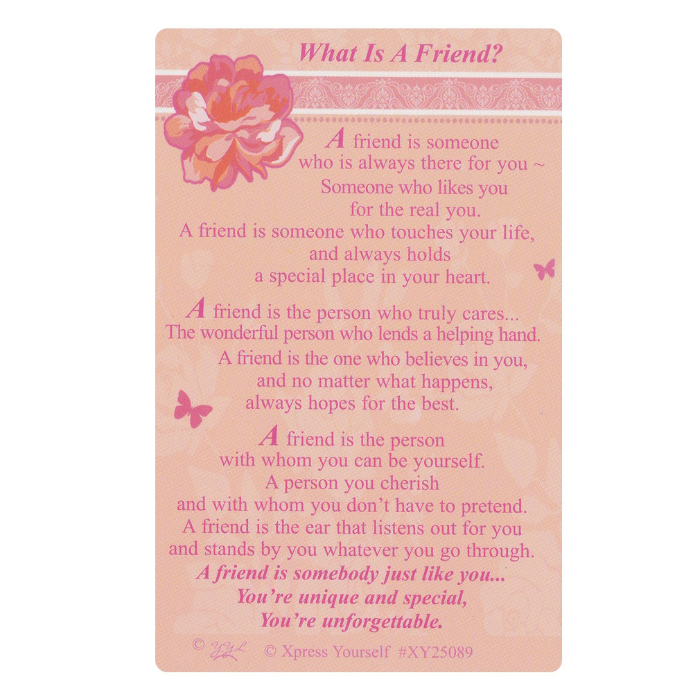 What Is A Friend? keepsake wallet card.