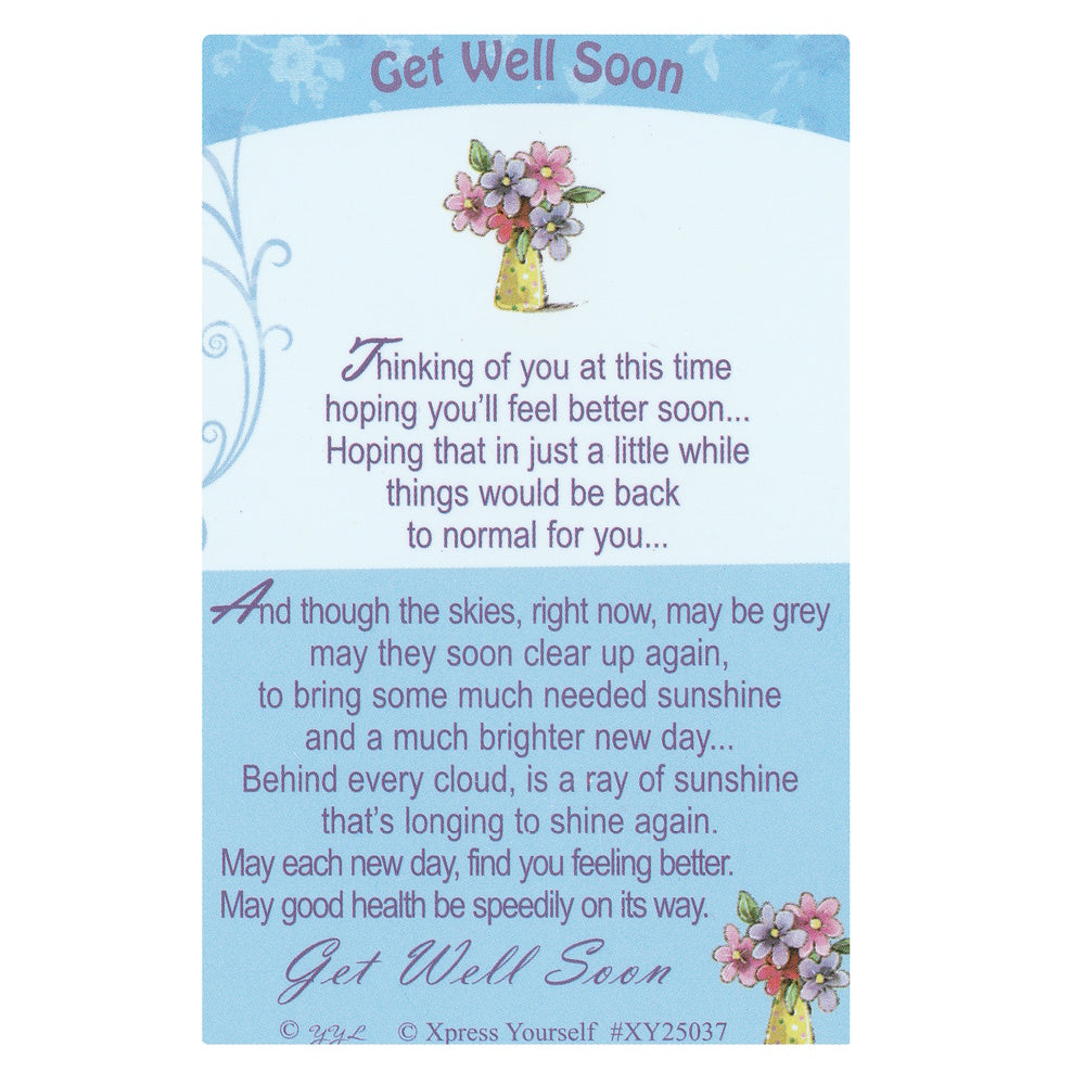 Get Well Soon keepsake wallet card.
