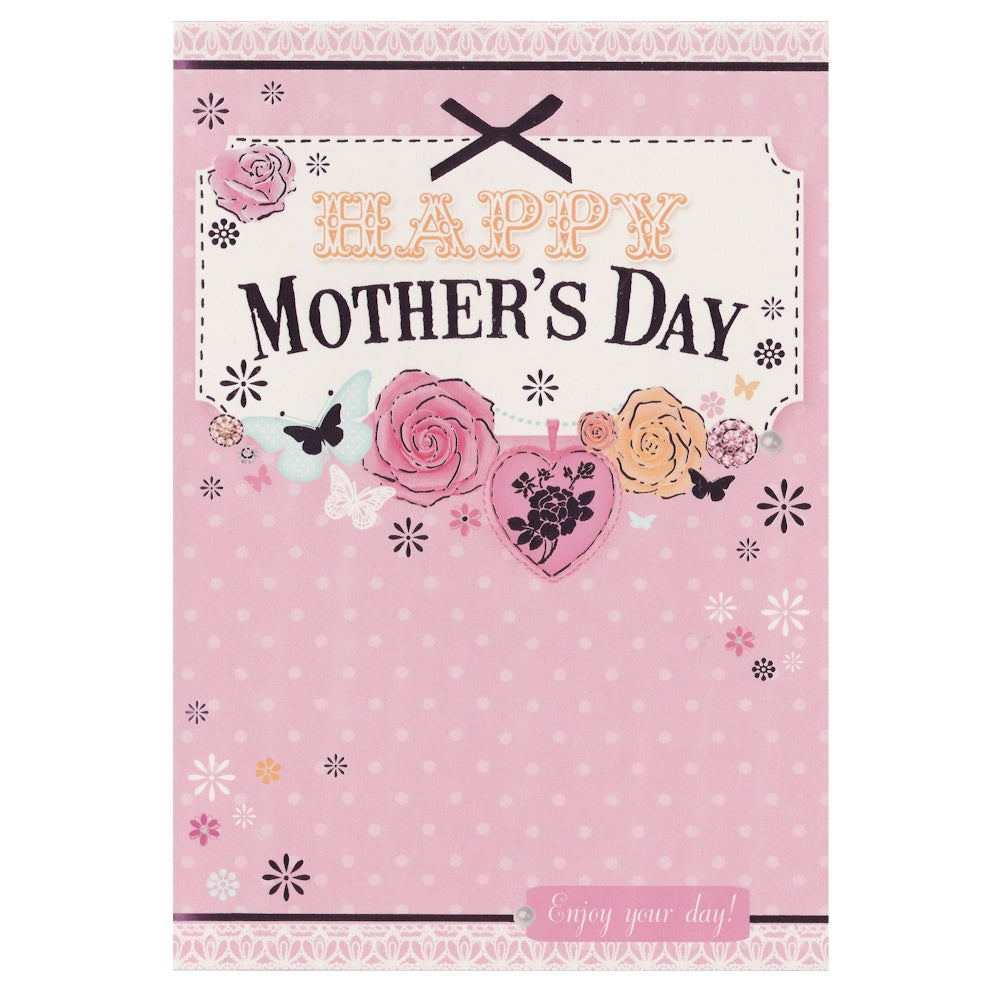 Mother's Day Card Heart & Roses