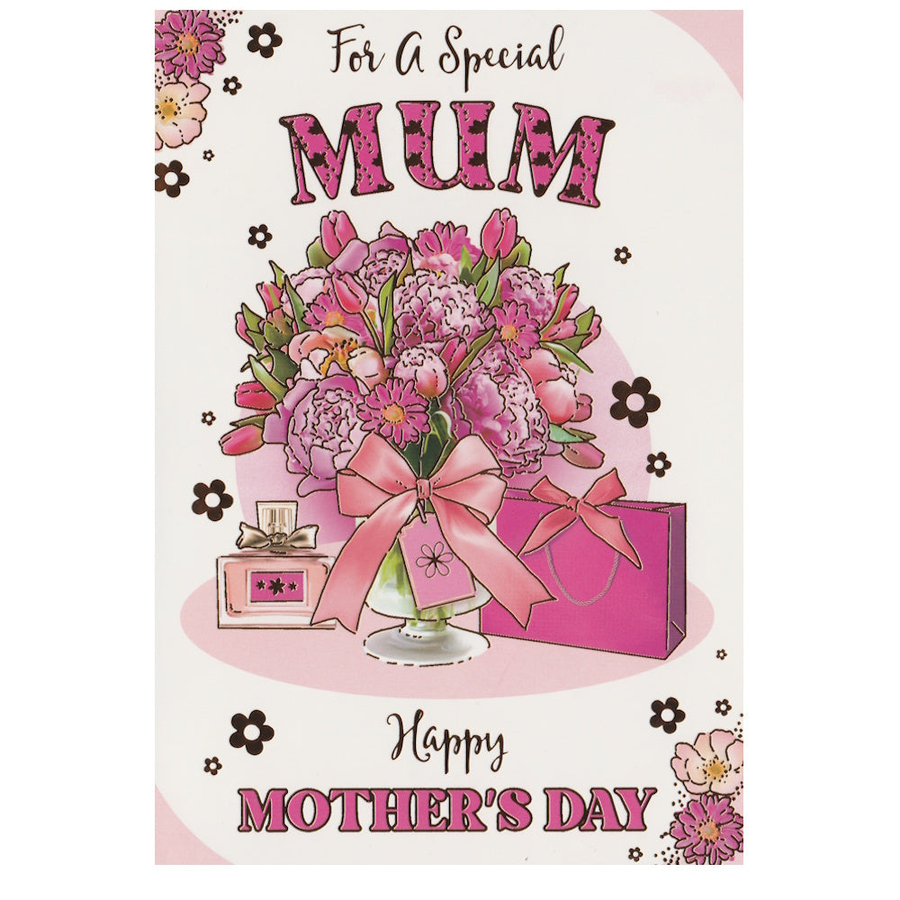 Mother's Day Card Mum Bouquet Perfume & Gift