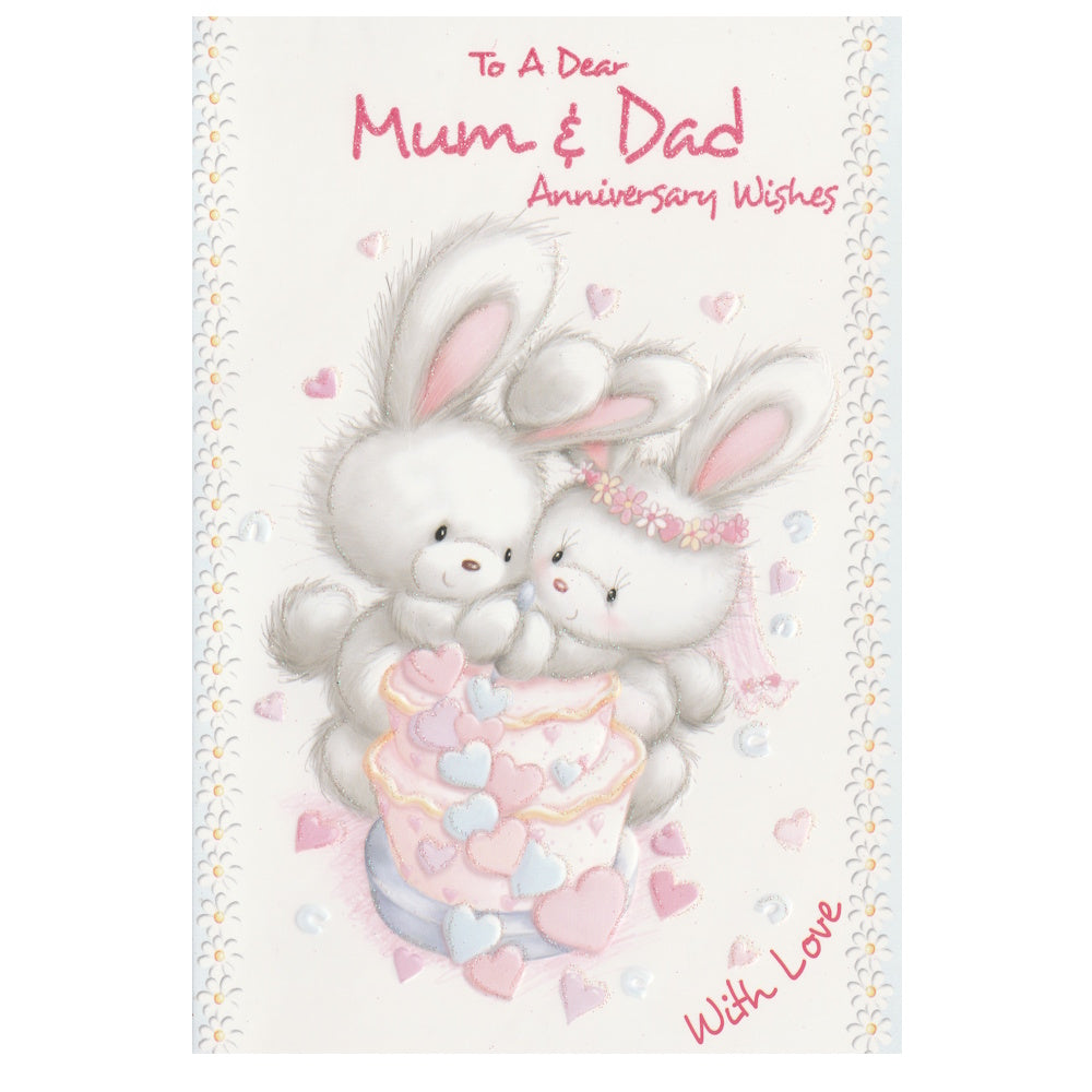 Mum & Dad Anniversary Card - Rabbit