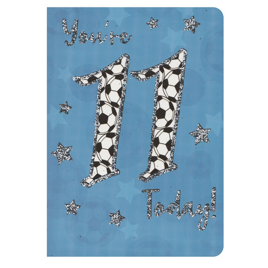 Front of this 11th birthday card features the text 'You're 11 Today', surrounded by stars.