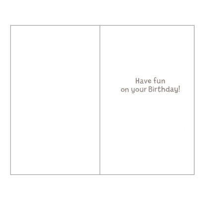 Front of this 5th birthday card features an illustration of jungle animals with the text '5 today! Enjoy yourself'.