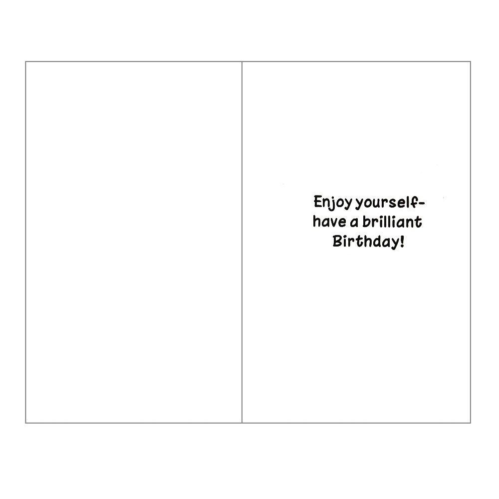 Front of this 7th birthday card features an illustration of a bear holding colourful flowers, paired with a message.