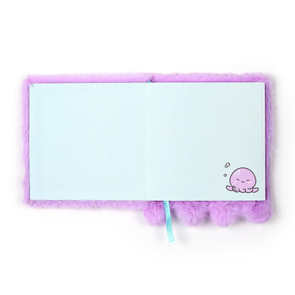 Fluffy Plush Notebook Adoramals Octopus Pink