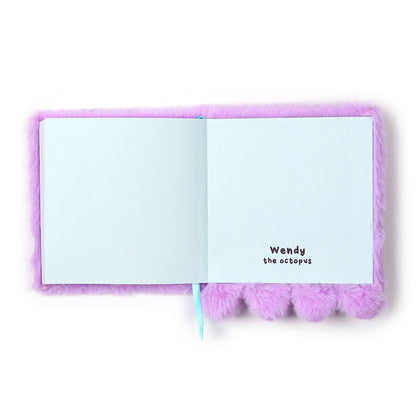 Fluffy Plush Notebook Adoramals Octopus Pink