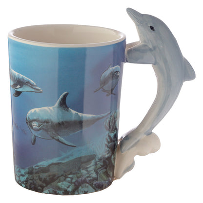 Printed Dolphin Handle Mug