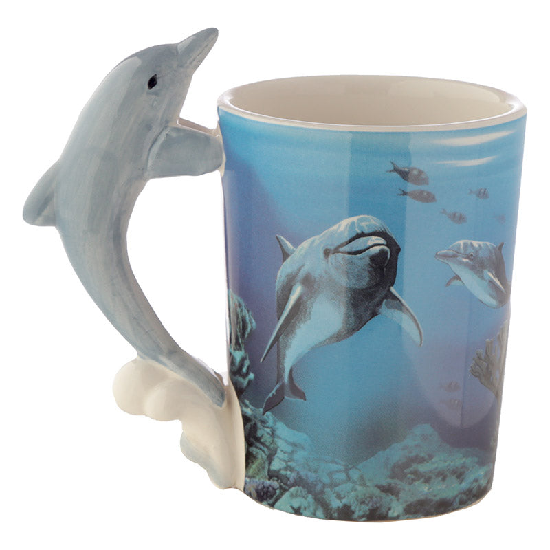 Printed Dolphin Handle Mug