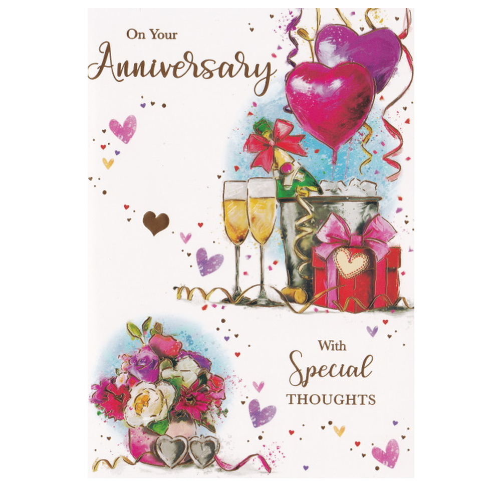 Anniversary Card Wine Glasses