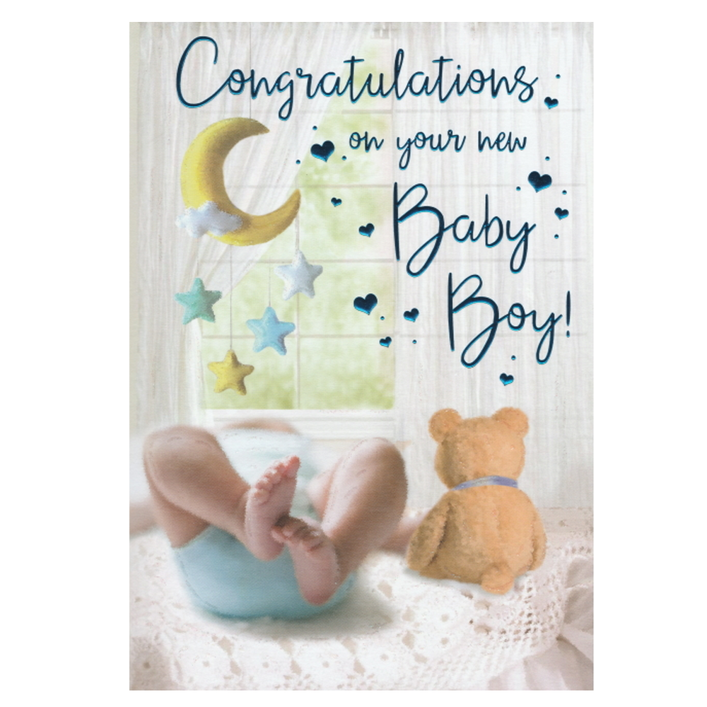 Baby Card Baby Boy Moon