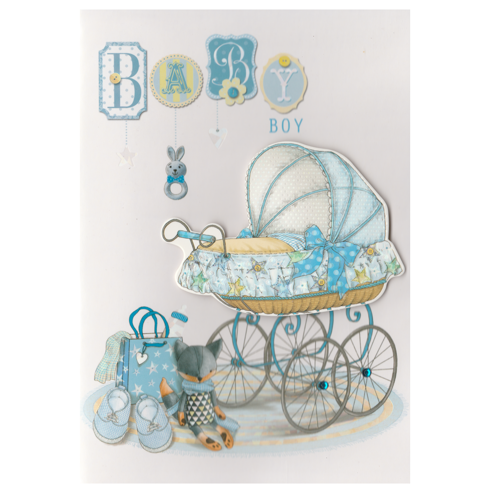 Baby Card Baby Boy Pram