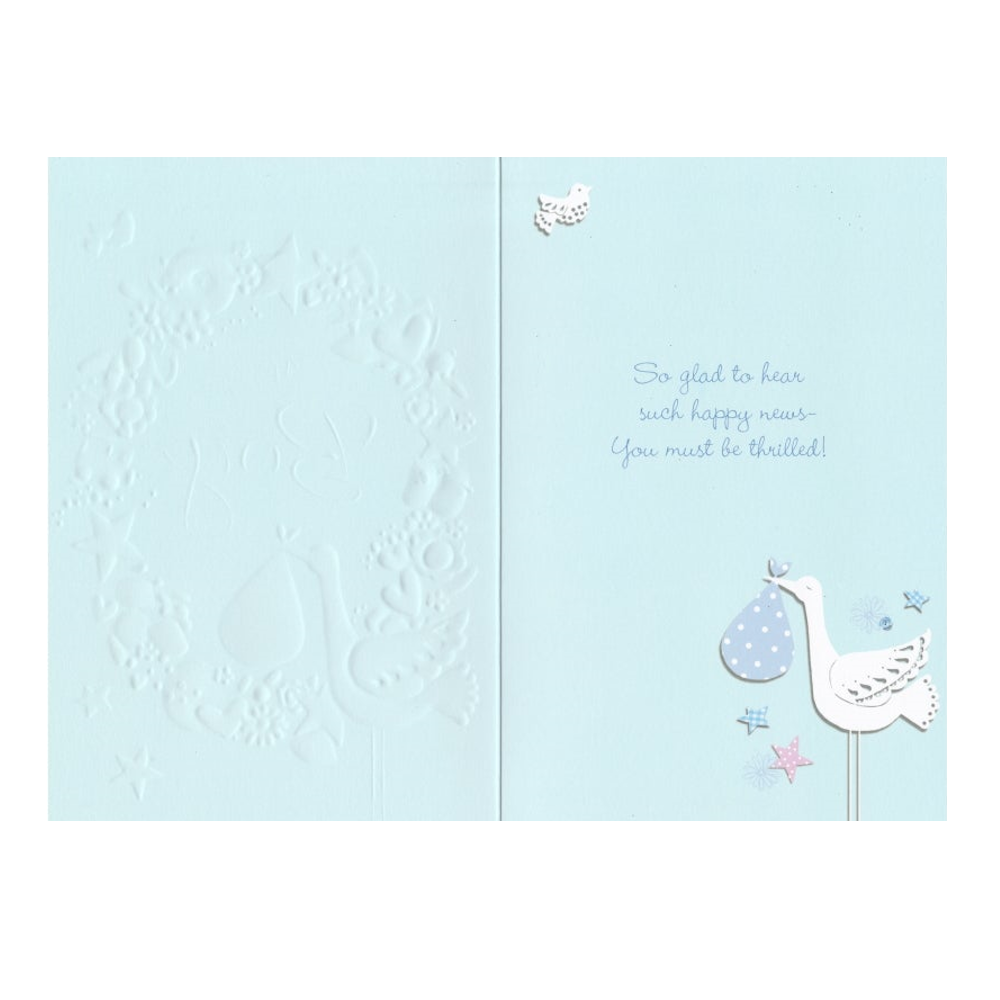 Baby Card Baby Boy Stork