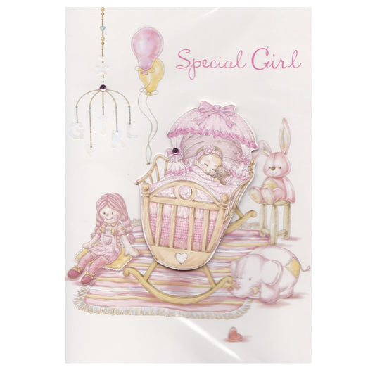 Baby Card Baby Girl Crib