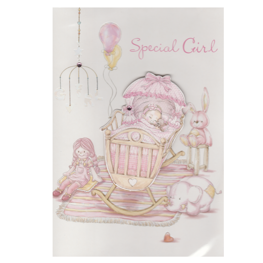 Baby Card Baby Girl Crib