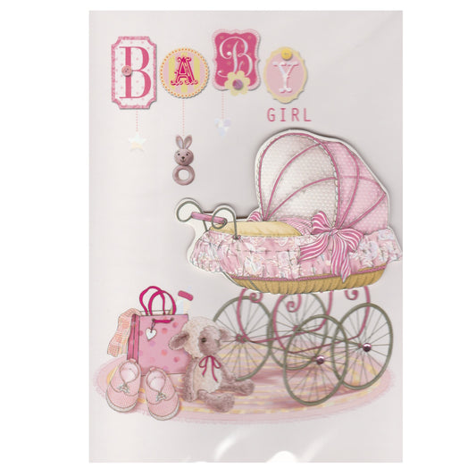 Baby Card Baby Girl Pram