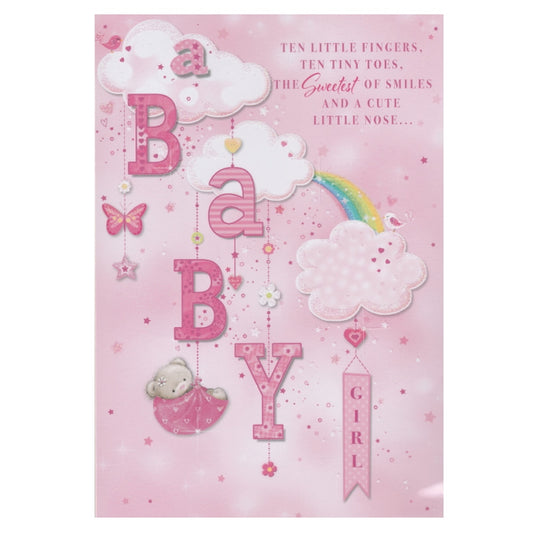 Baby Card Baby Girl Rainbow