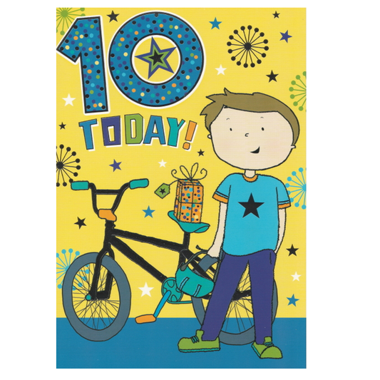 Birthday Card Age 10 Bicycle