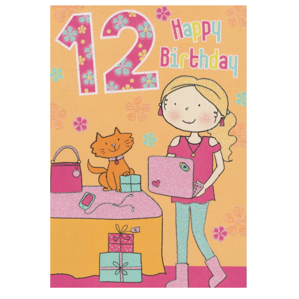 Birthday Card Age 12 Laptop