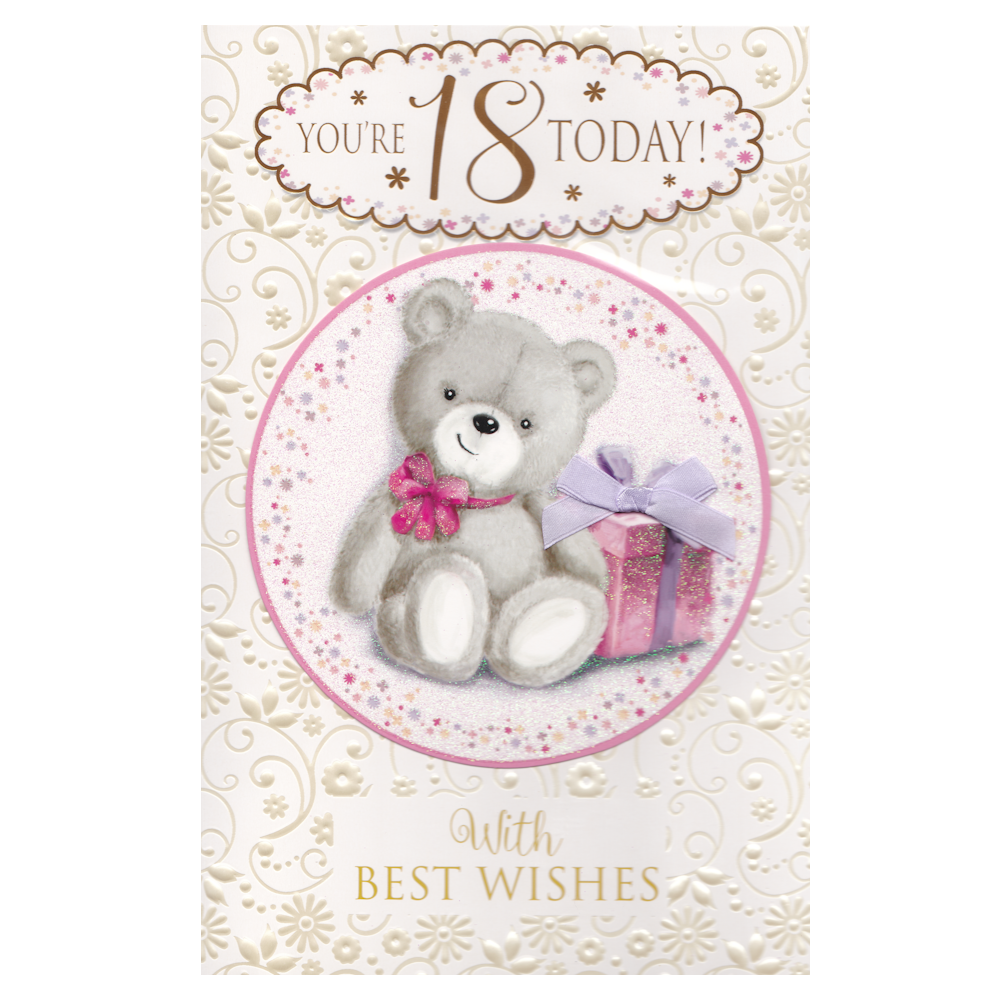 Birthday Card Age 18 Gift Bear