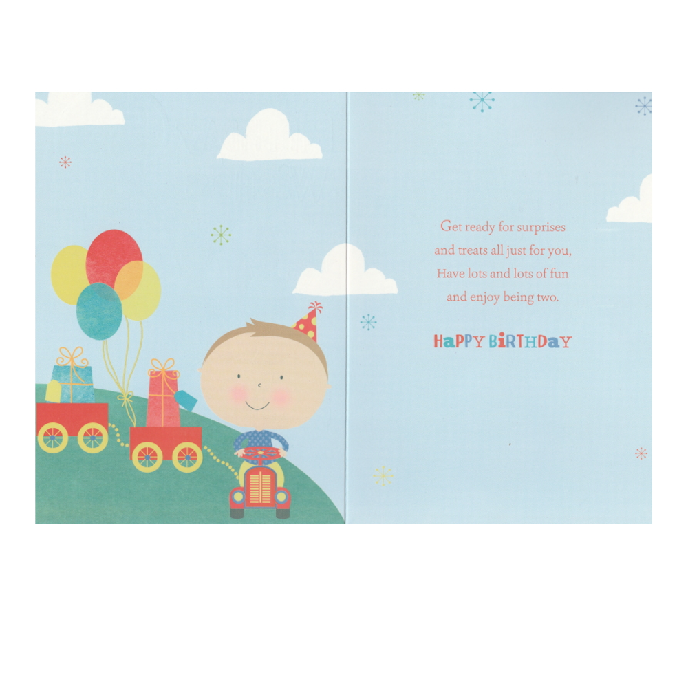 Birthday Card Age 2 Boy Balloons