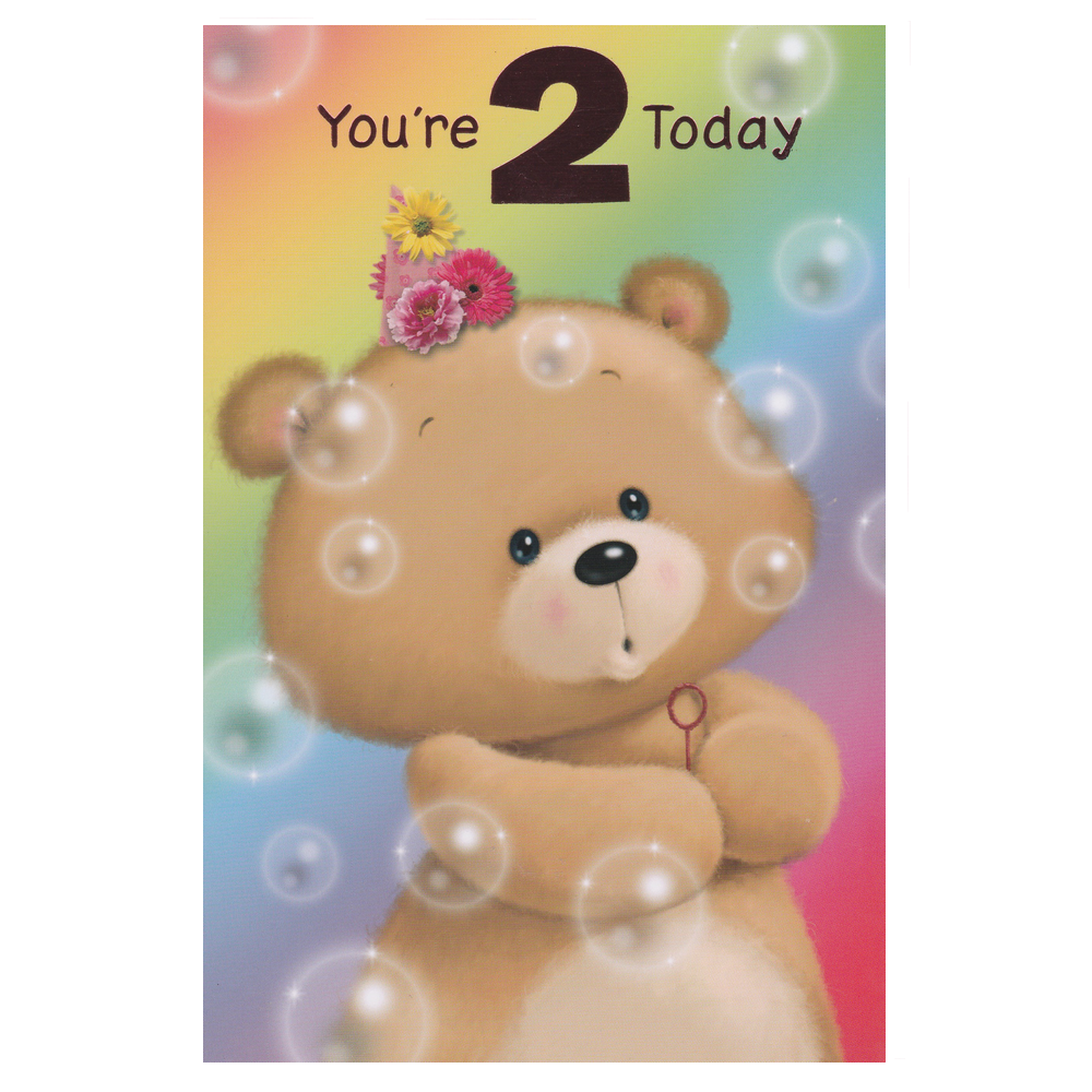 Birthday Card Age 2 Teddy Bear