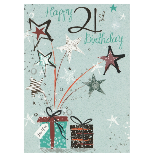 Birthday Card Age 21 Stars