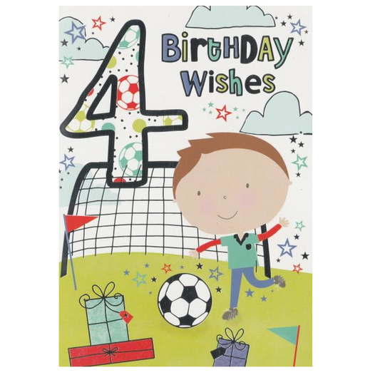 Birthday Card Age 4 Football