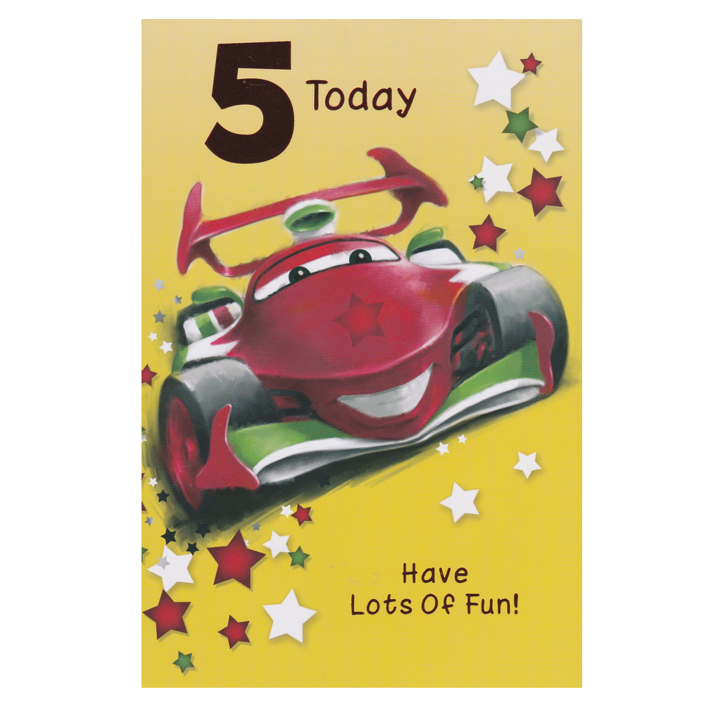 Birthday Card Age 5 Red Car