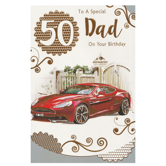 Birthday Card Age 50 Dad Car