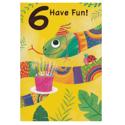 Birthday Card Age 6 Snake