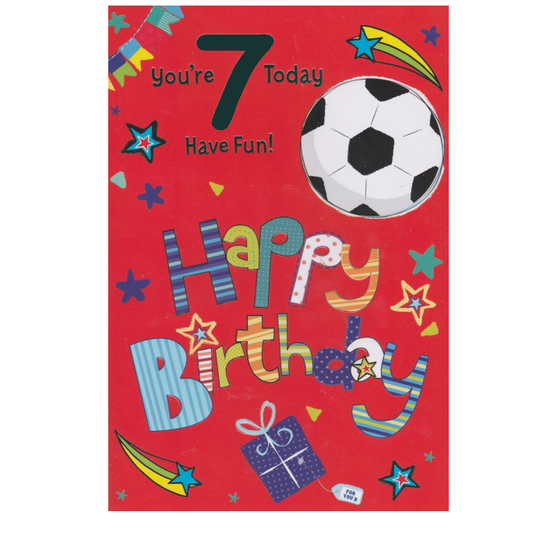 Birthday Card Age 7 Football