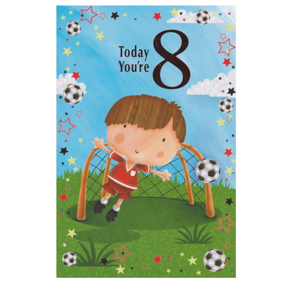 Birthday Card Age 8 Football Net