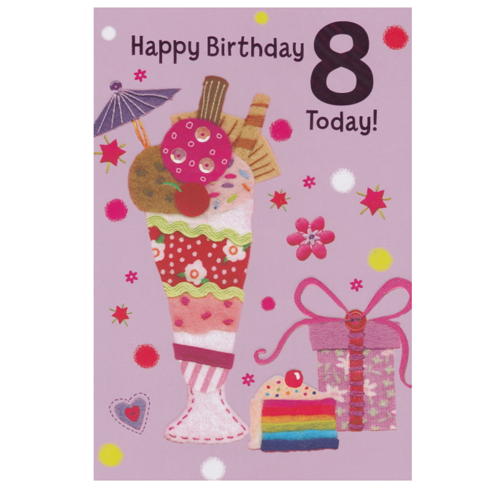 Birthday Card Age 8 Sundae Gift