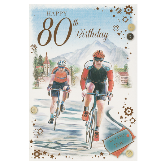 Birthday Card Age 80 Bicycle