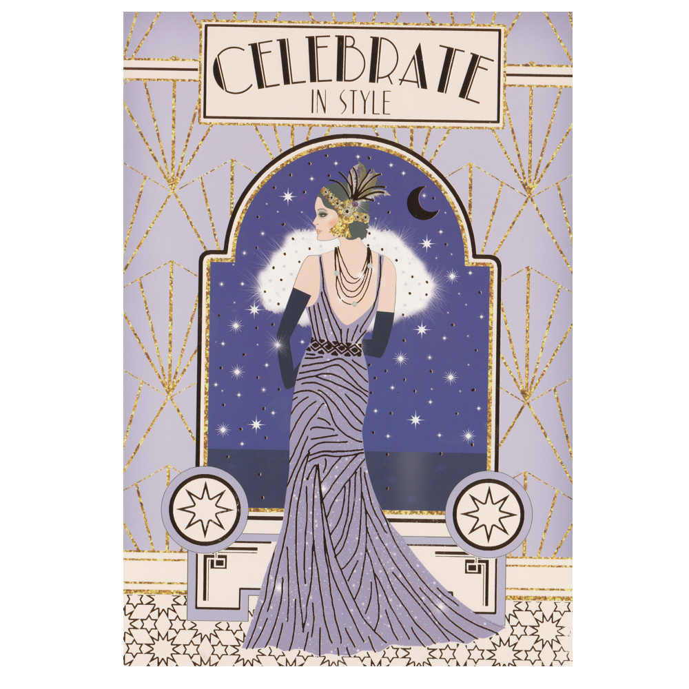 Birthday Card Art Deco Celebrate