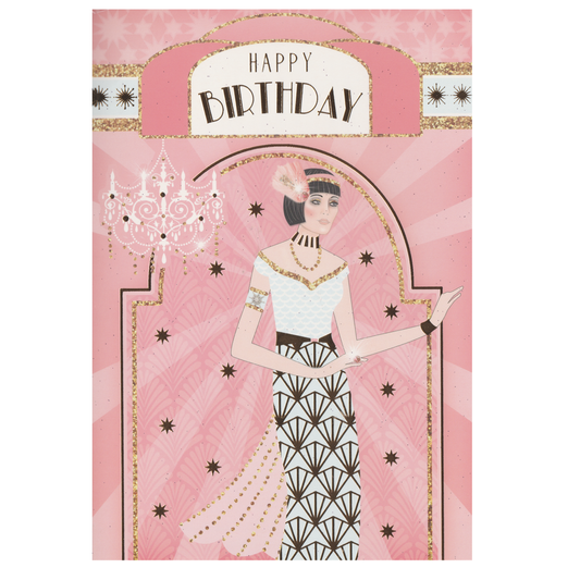 Birthday Card Art Deco Chandelier