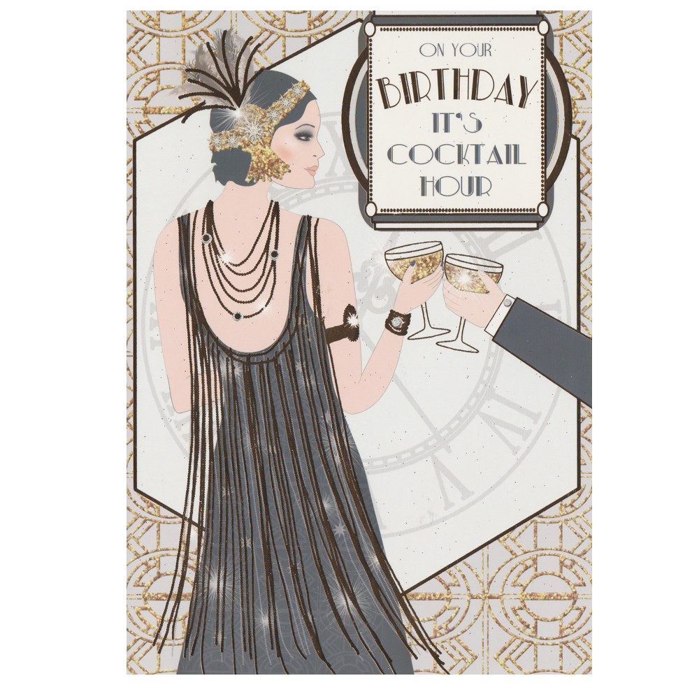 Birthday Card Art Deco COCKTAIL HOUR