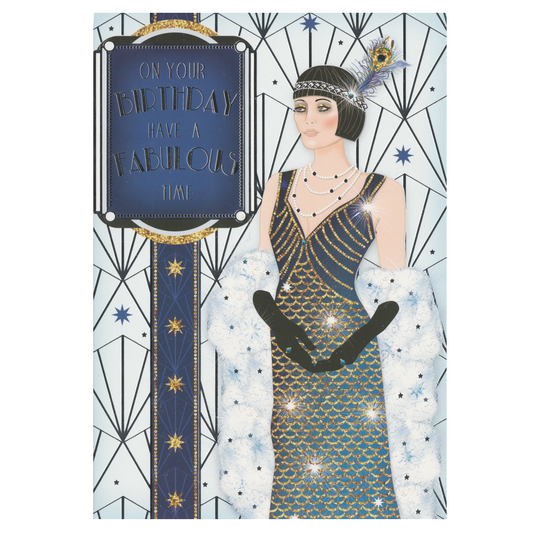 Birthday Card Art Deco FABULOUS TIME