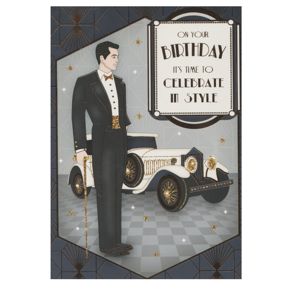 Birthday Card Art Deco Rolls-Royce